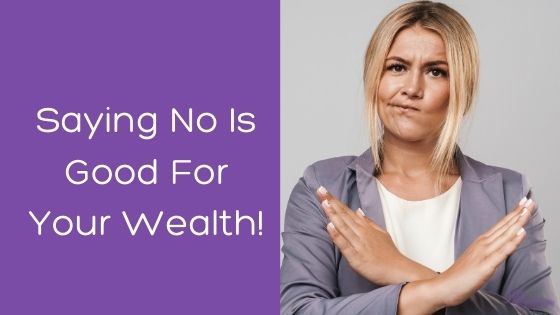 Woman saying no in business and money matters